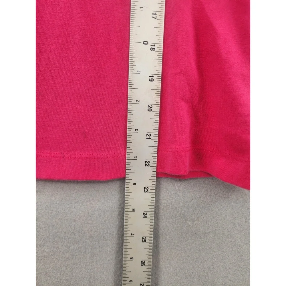 Chicos Pink V-Neck Short Sleeve T-Shirt Cotton Stretch Tee Womens‎ Size 1 Medium